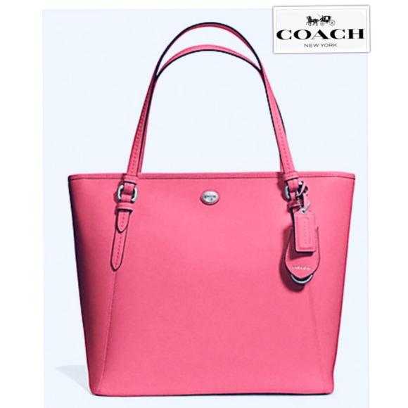RARE Coach Peyton Strawberry Pink Saffiano Leather Shoulder Tote Bag MSRP $358